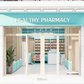 Design, manufacture and installation of stores: Healthy Phramacy Shop, Charoenkrung, Bangkok.